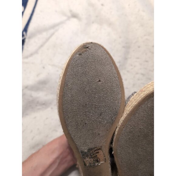 Y Not? gray canvas slingback espadrille platform 4in wedge sandal size 11 - Picture 7 of 10